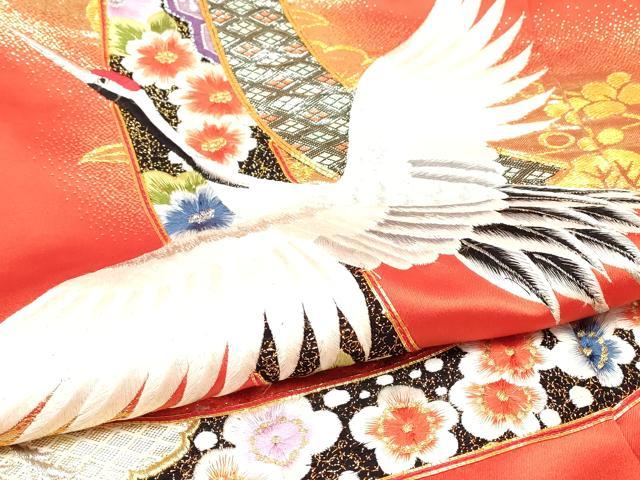 平和屋本店▼色打掛　和装　婚礼　結婚式　花嫁　神社挙式　刺繍　束ね熨斗飛鶴文　金糸　逸品　DAAR4996ya