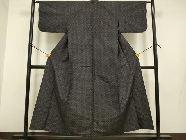平和屋着物▽上質な紬 単衣 亀甲繋ぎ 正絹 逸品 DAAR5068du