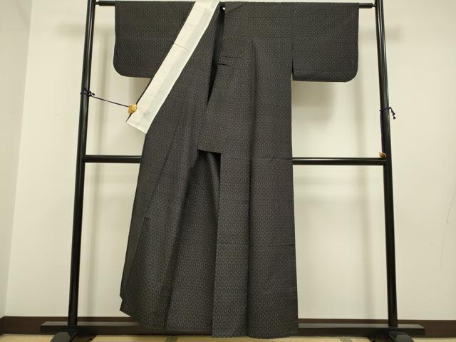平和屋着物▽上質な紬 単衣 亀甲繋ぎ 正絹 逸品 DAAR5068du