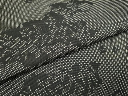 平和屋着物▽本場大島紬　単衣　7マルキ　雲取草葉文　正絹　逸品　未使用　DAAR5206du