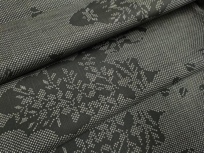 平和屋着物▽本場大島紬　単衣　7マルキ　雲取草葉文　正絹　逸品　未使用　DAAR5206du