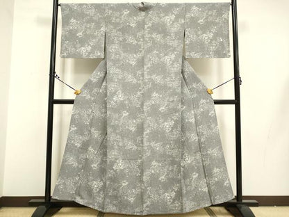 平和屋着物▽上質な小紋 単衣 霞文 正絹 逸品 DAAR5428du