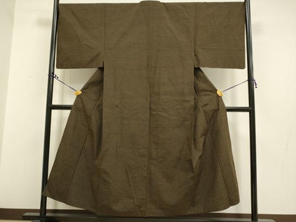 平和屋着物▽男性 紬 単衣 アンサンブル 憲房色 正絹 逸品 DAAR5469du