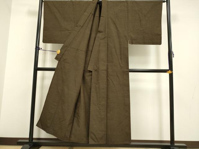 平和屋着物▽男性 紬 単衣 アンサンブル 憲房色 正絹 逸品 DAAR5469du