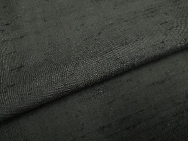 平和屋着物▽男性 紬 単衣 アンサンブル 黒地 正絹 逸品 DAAR5470du