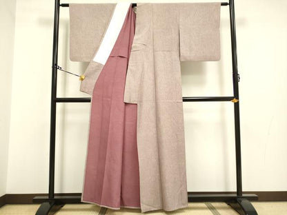 平和屋着物▽上質な小紋 単衣 墨流し文様 正絹 逸品 DAAR5499du