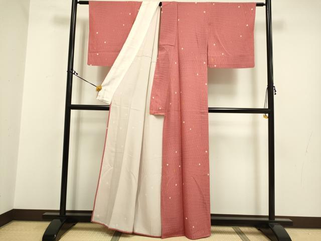 平和屋着物▽上質な小紋 単衣 立涌花文 正絹 逸品 DAAR5502du