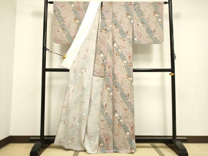 平和屋着物▽上質な小紋 単衣 鹿の子花文 松坂屋扱い 正絹 逸品 DAAR5513du