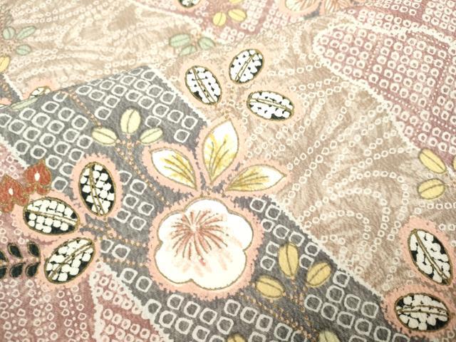 平和屋着物▽上質な小紋 単衣 鹿の子花文 松坂屋扱い 正絹 逸品 DAAR5513du