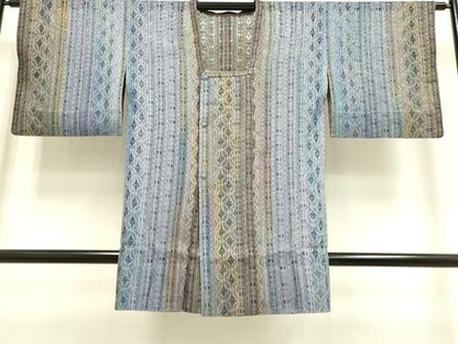 平和屋着物▽道行コート スリーシーズン 春夏秋 塵除け リボン織 正絹 逸品 DAAR5516du