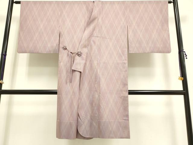平和屋着物▽道行コート　スリーシーズン　春夏秋　塵除け　ロング丈　菱文　正絹　逸品　DAAR5518du