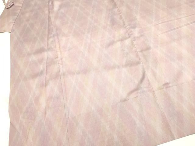 平和屋着物▽道行コート　スリーシーズン　春夏秋　塵除け　ロング丈　菱文　正絹　逸品　DAAR5518du