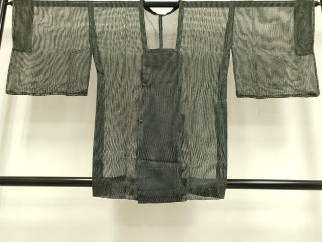 平和屋着物▽道行コート　スリーシーズン　春夏秋　塵除け　霞文　黒地　正絹　逸品　DAAR5520du
