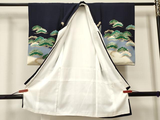 平和屋着物[]お宮参り　男の子　祝着　産着　初着　のしめ　鷹　鷲　兜　御所車松文　暈し染め　金彩　逸品　DAAR6186ma