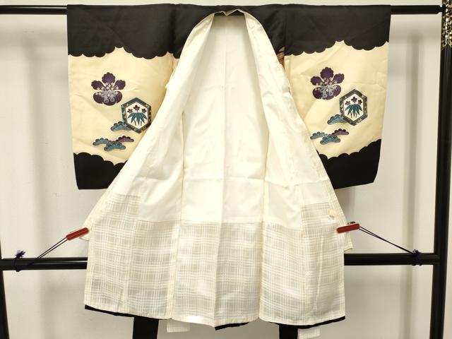 平和屋着物[]お宮参り　男の子　祝着　産着　初着　のしめ　鷹　鷲　打ち出の小槌　風景松文　金彩　逸品　DAAR6224ma