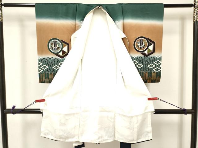 平和屋着物[]お宮参り　男の子　祝着　産着　初着　のしめ　鷹　鷲　暈し染め　金彩　逸品　DAAR6225ma