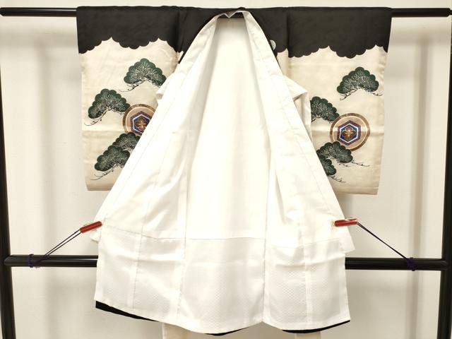 平和屋着物[]お宮参り　男の子　祝着　産着　初着　のしめ　鷹　鷲　絵巻源氏車松文　金彩　逸品　DAAR6257ma