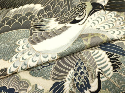 平和屋着物[]お宮参り　男の子　祝着　産着　初着　のしめ　鷹　鷲　飛鶴松文　金彩　逸品　DAAR6277ma