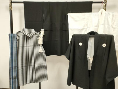 平和屋着物[]七五三　男の子　祝着・羽織・長襦袢・行灯袴・小物セット　草木染　逸品　DAAR6285ma