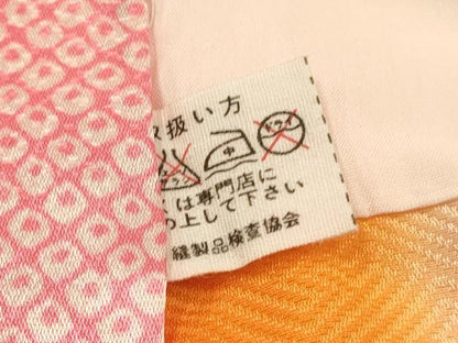 平和屋着物[]七五三　女の子　７歳　祝着　四つ身　駒刺繍　牡丹　笹竹花文　洗える着物　DAAR6295ma
