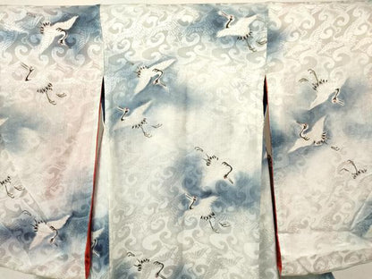 平和屋着物[]お宮参り　男の子　祝着　産着　初着　のしめ　群鶴唐草文　暈し染め　逸品　DAAR6309ma