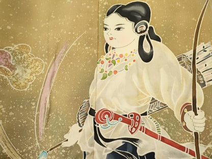 平和屋着物[]七五三　男の子　祝着・羽織・行灯袴セット　人物文　暈し染め　逸品　DAAR6358ma