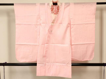 平和屋着物[]七五三　女の子　７歳　祝着　四つ身　襦袢(半衿刺繍)セット　鼓花文　金彩　洗える着物　DAAR6368ma