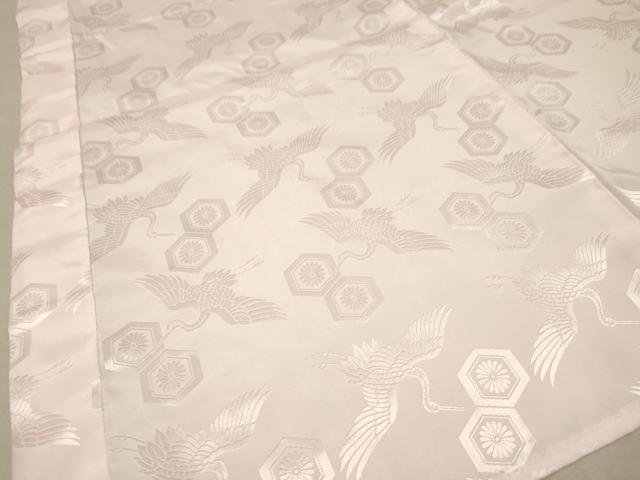 平和屋着物[]七五三　女の子　７歳　長襦袢(半衿刺繍)・無双仕立て　群鶴　亀甲菊地紋　洗える着物　DAAR6371ma
