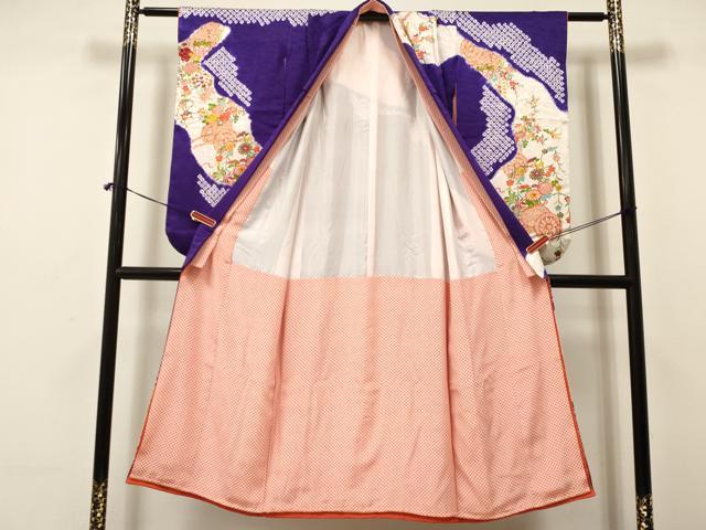 平和屋着物∵女の子 十三参り 子供 袋帯セット 絞り 花車文 金彩 逸品 DAAR6459ma