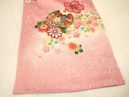 平和屋着物[]お宮参り　女の子　祝着　産着　初着　のしめ　束ね熨斗鞠花文　暈し染め　金彩　逸品　DAAR6472ma