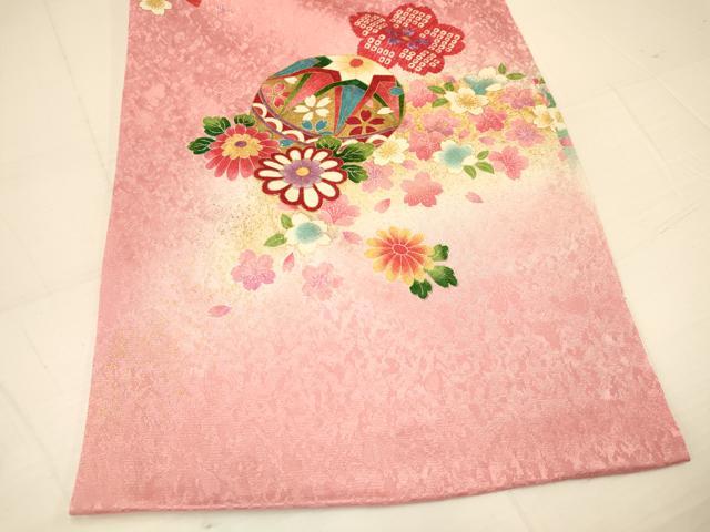 平和屋着物[]お宮参り　女の子　祝着　産着　初着　のしめ　束ね熨斗鞠花文　暈し染め　金彩　逸品　DAAR6472ma