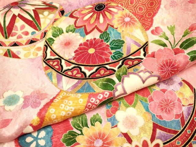 平和屋着物[]お宮参り　女の子　祝着　産着　初着　のしめ　束ね熨斗鞠花文　暈し染め　金彩　逸品　DAAR6472ma