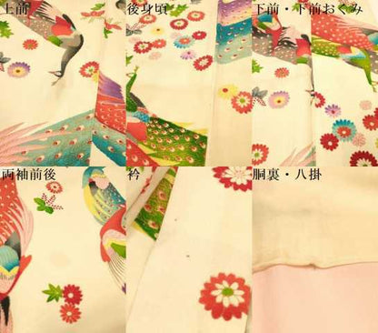 平和屋着物∵女の子　十三参り　子供　孔雀桐花文　逸品　DAAR6475ma