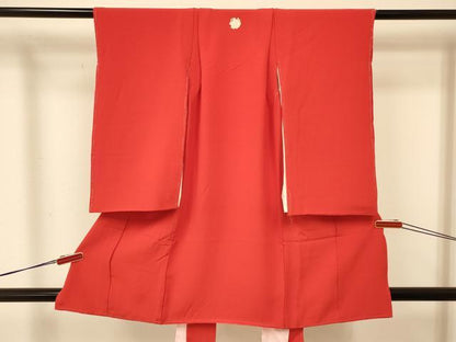 平和屋着物[]七五三　女の子　３歳　祝着　三つ身　緋色　逸品　DAAR6515ma