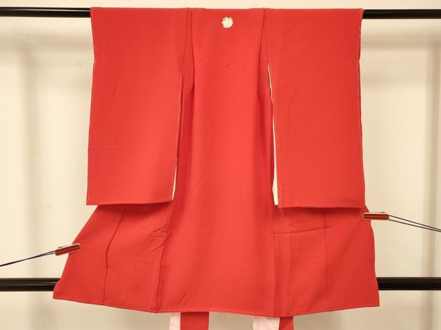 平和屋着物[]七五三　女の子　３歳　祝着　三つ身　緋色　逸品　DAAR6515ma