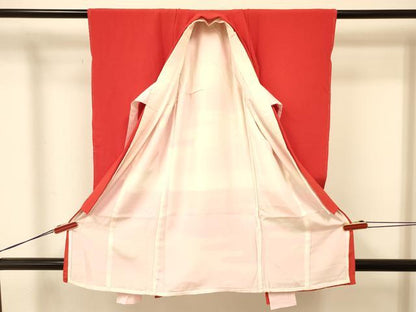 平和屋着物[]七五三　女の子　３歳　祝着　三つ身　緋色　逸品　DAAR6515ma
