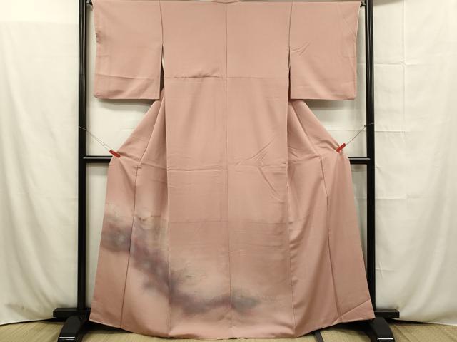 平和屋着物■色留訪問着　寿光織　風景樹林地紋　暈し染め　金彩　正絹　逸品　DAAR7040we