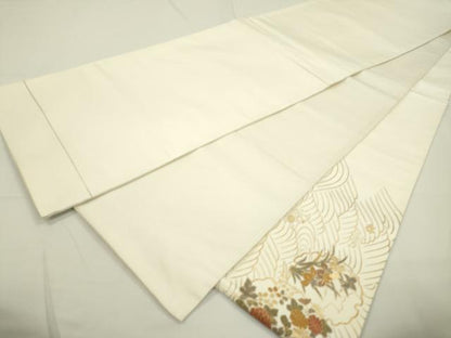 平和屋着物▼西陣 太鼓柄袋帯 螺鈿 雪輪花松文 金彩 正絹 逸品 DAAR8861fe