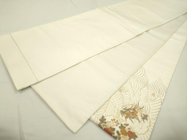 平和屋着物▼西陣 太鼓柄袋帯 螺鈿 雪輪花松文 金彩 正絹 逸品 DAAR8861fe