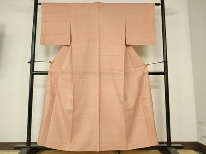 平和屋着物▽生紬 単衣 宍色 正絹 逸品 DAAR9473op
