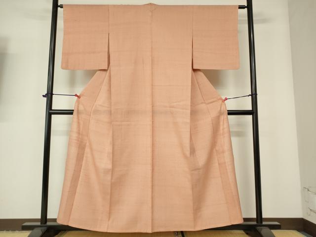 平和屋着物▽生紬 単衣 宍色 正絹 逸品 DAAR9473op