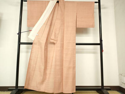 平和屋着物▽生紬 単衣 宍色 正絹 逸品 DAAR9473op