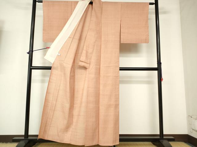 平和屋着物▽生紬 単衣 宍色 正絹 逸品 DAAR9473op
