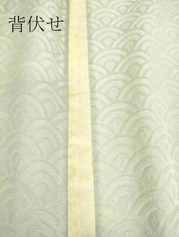 平和屋着物▽上質な色無地 単衣 青海波地紋 藍白色 正絹 逸品 DAAS0043az