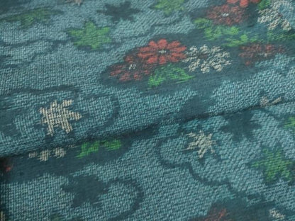 平和屋着物▽上質な紬 単衣 雲取り花文 正絹 逸品 未使用 DAAS0045az