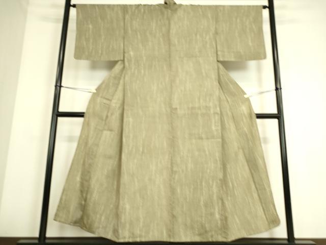 平和屋着物▽上質なお召 単衣 変わり縞 正絹 逸品 DAAS0046az