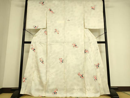 平和屋着物▽上質な小紋 単衣 作家物 華の園 舞花文 手描き 正絹 逸品 DAAS0049az