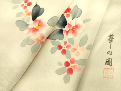 平和屋着物▽上質な小紋 単衣 作家物 華の園 舞花文 手描き 正絹 逸品 DAAS0049az