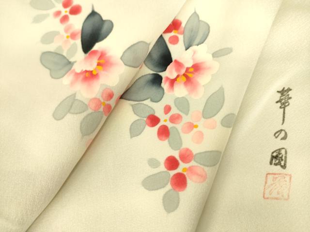 平和屋着物▽上質な小紋 単衣 作家物 華の園 舞花文 手描き 正絹 逸品 DAAS0049az