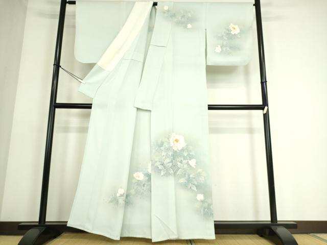 平和屋着物▽訪問着 単衣 草花文 正絹 逸品 DAAS0058az